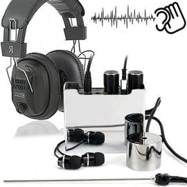 Top-Abhörset zum Hören durch Wände- Verstärker mit Nadelmikrofon und Stethoskop.