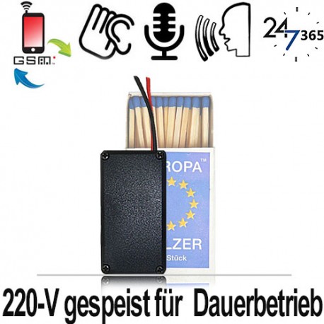 GSM-Abhörsender, 220-V für Endlosbetrieb mit eingebautem Sprachrekorder