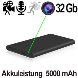 HD-SpyCam im AkkuPack, 3000 mAh, Motion-Activated, Aufnahmen bis zu 24 Stunden (bei 32 GB SD-Karte).