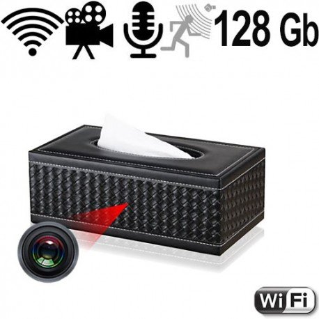 Wifi SpyCam in Taschentuchbox-Kosmetiktücherbox